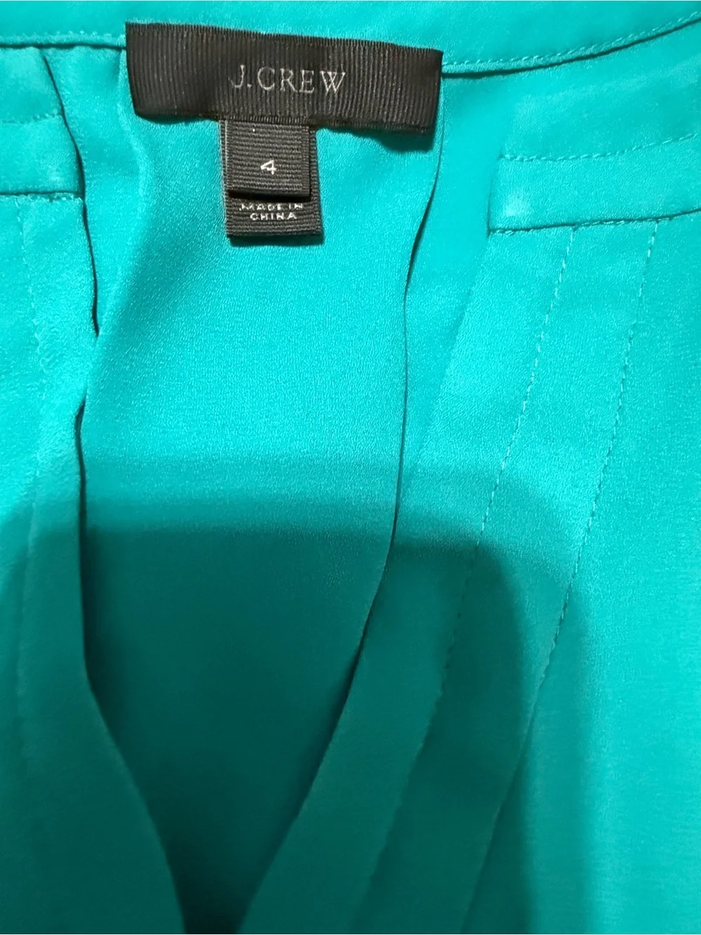 J. Crew Teal V-Neck Blouse